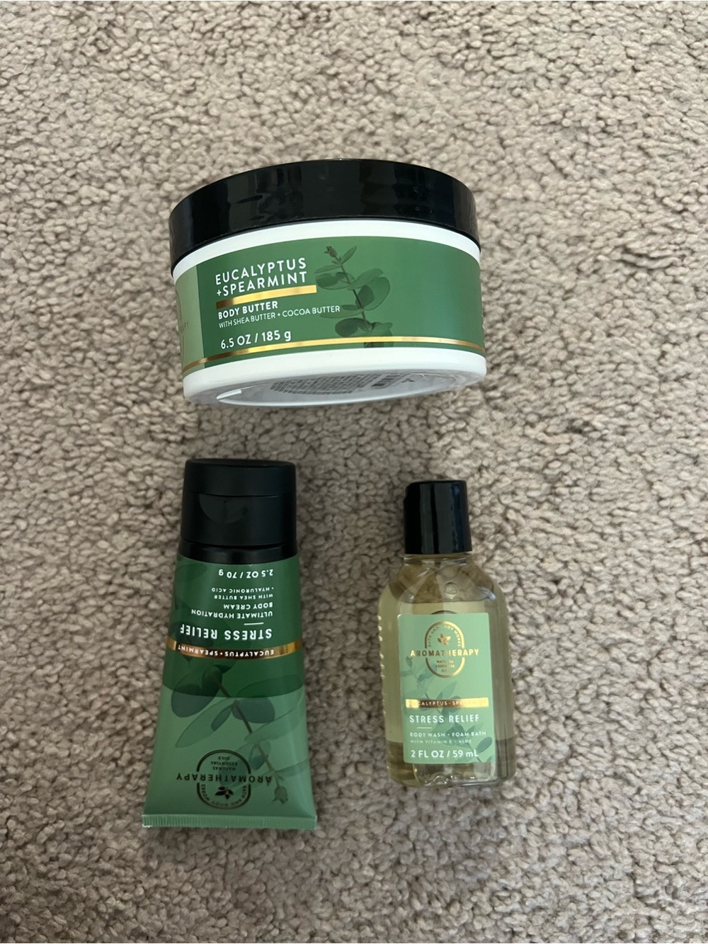 therapy Eucalyptus + Spearmint Body Butter & Stress Relief Lotion - Green